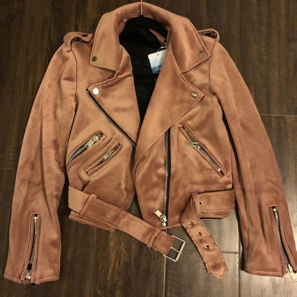 Blush Pink Velvet Motorcycle Jacket